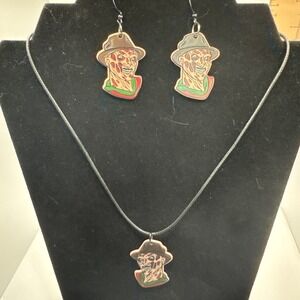 Freddy Krueger Earring And Necklace Set - Horror Halloween